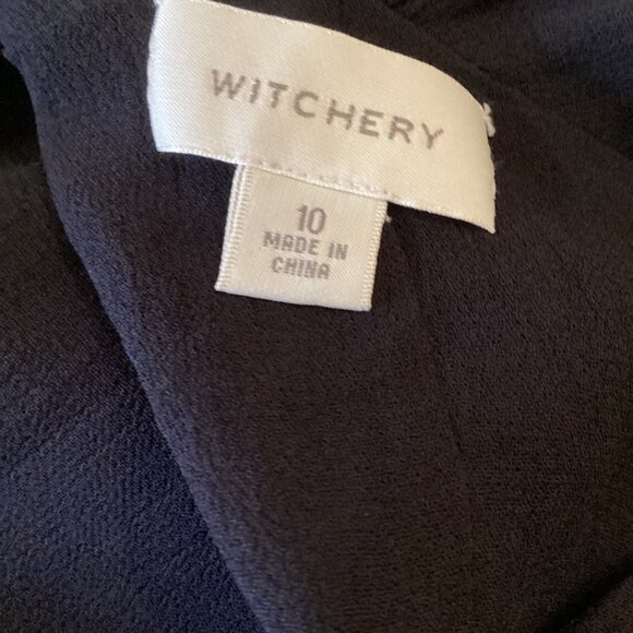 Witchery Womens Top Size 10 Sheer Black V-Neck‎ Blouse 3/4 Sleeve Lightweight - Picture 5 of 6
